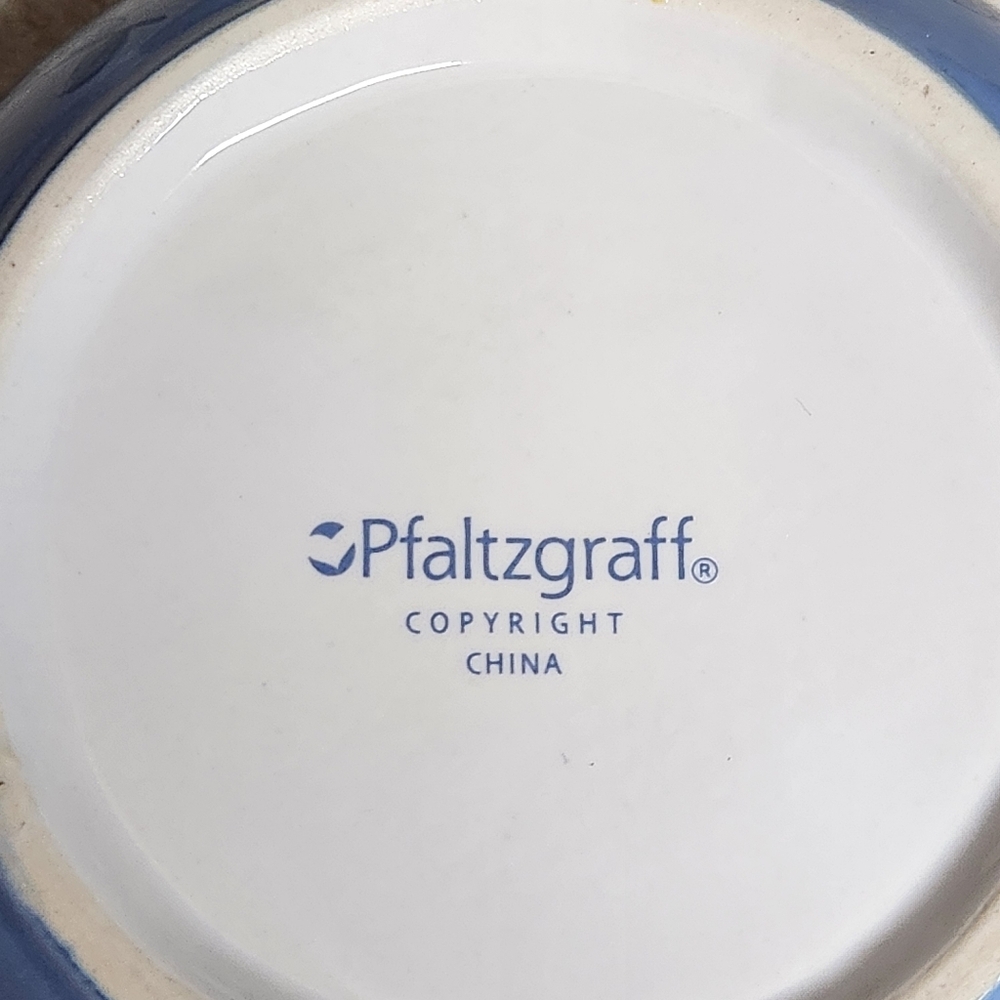 🌿 Pfaltzgraff Summer Breeze Embossed Side Dishes – Set of 2 Scalloped Stoneware - Picture 10 of 11